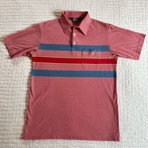 Retro Vintage Slim Fit Medium Polo Red White Micro Stripe Pickle Ball